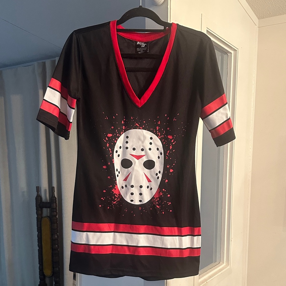 Black Red Graphic Women's Jersey Dress Friday the 13th Michael vorhees small